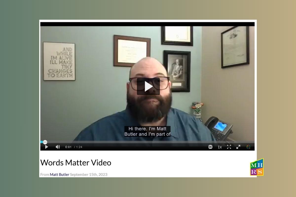 Image of Words Matter Video