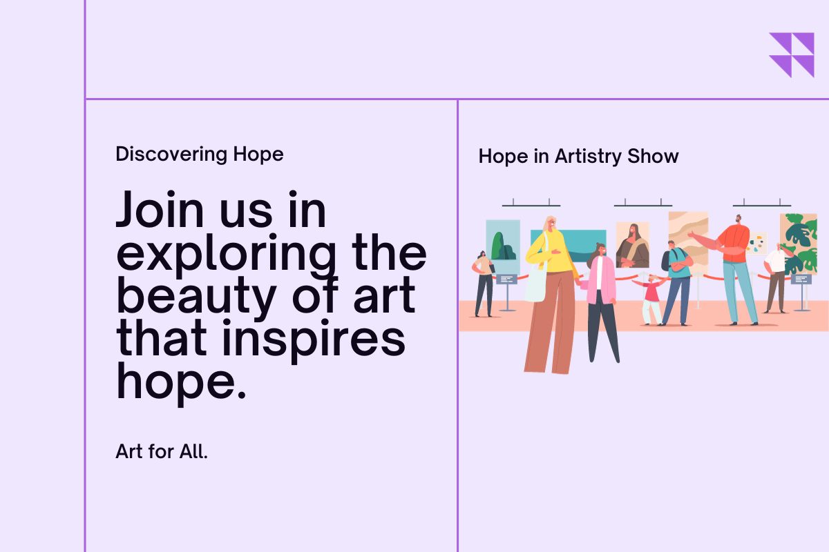 Image of people standing looking at art pictures