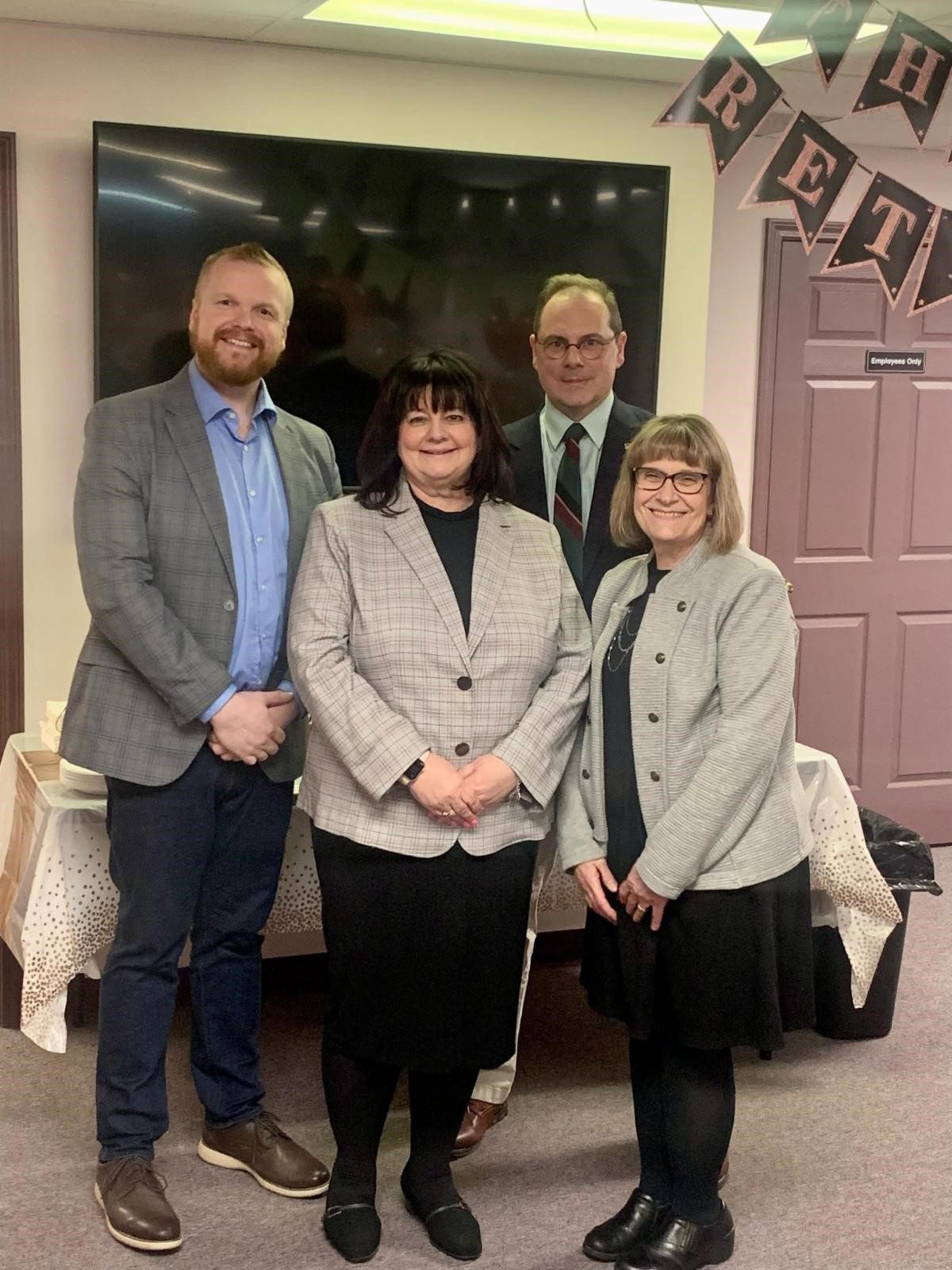 Pictured above left to right: Commissioners; Casey Kozlowski, Kathryn Whittington, and J.P. Ducro. And Miriam Walton from Ashtabula County Mental Health and Recovery Services Board.
