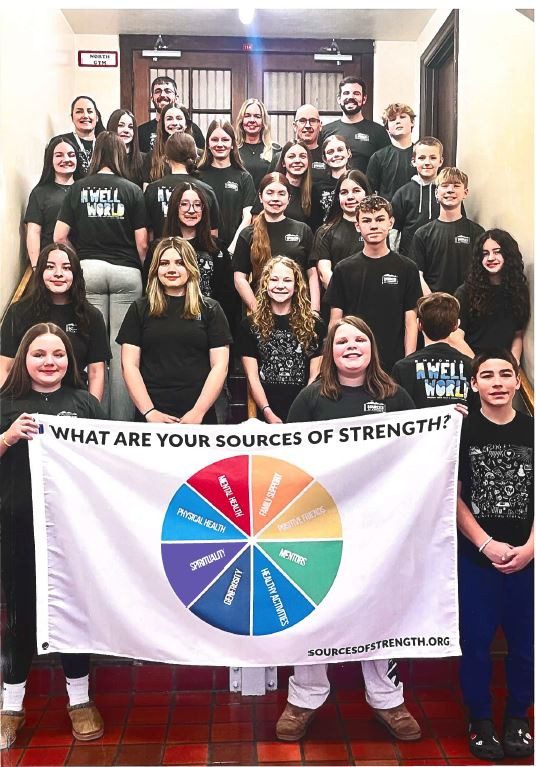 Braden Middle School Scources of Strength group student photo.