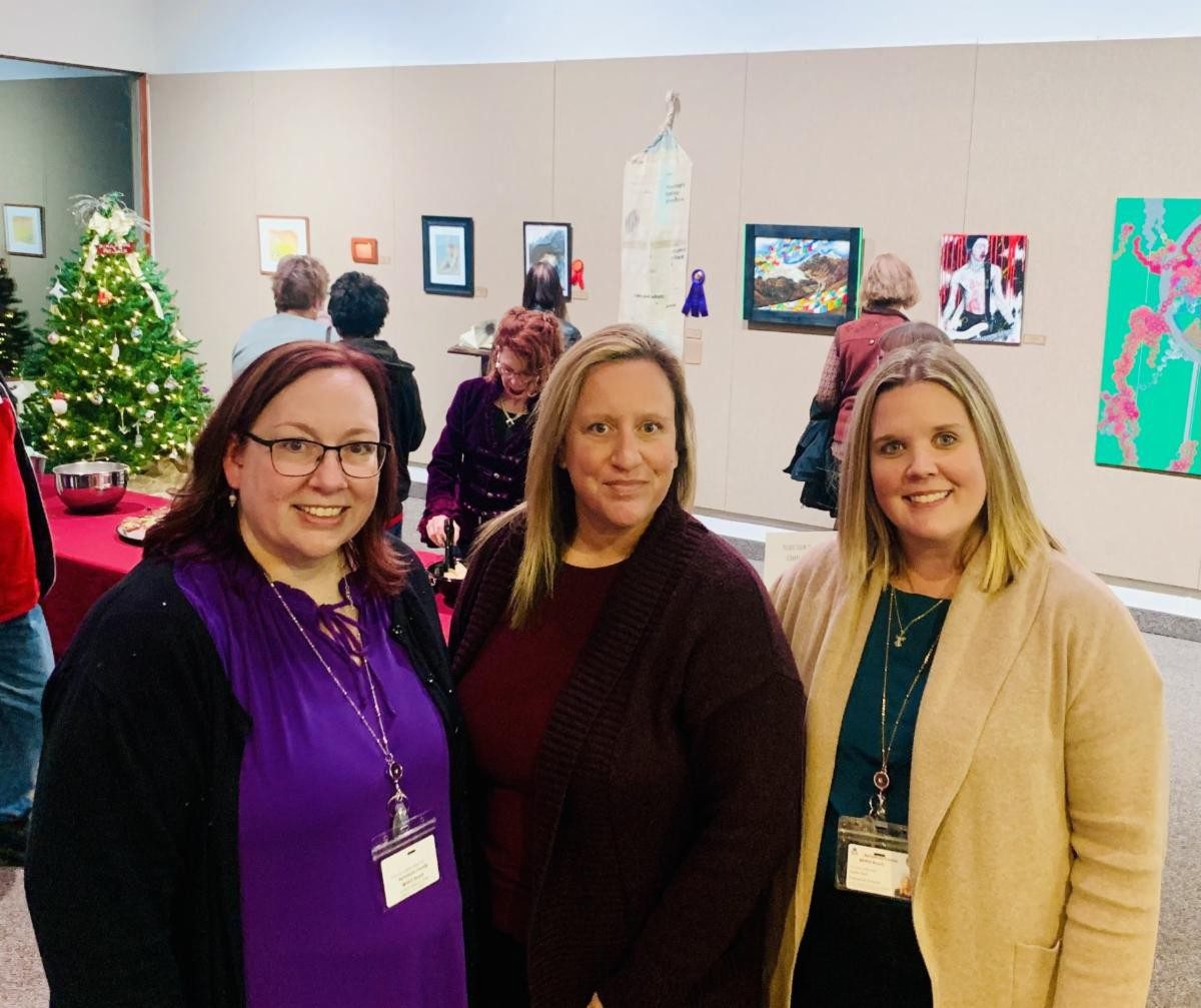 Hope in Artistry reception 2025 pictured MHRS staff, Bridget Sherman, Christy Fisher and Kaitie Hart